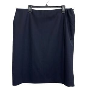 MM.LaFleur Logan Sharkskin Virgin Wool‎ Wrap Skirt Ink Navy 1+ NWT